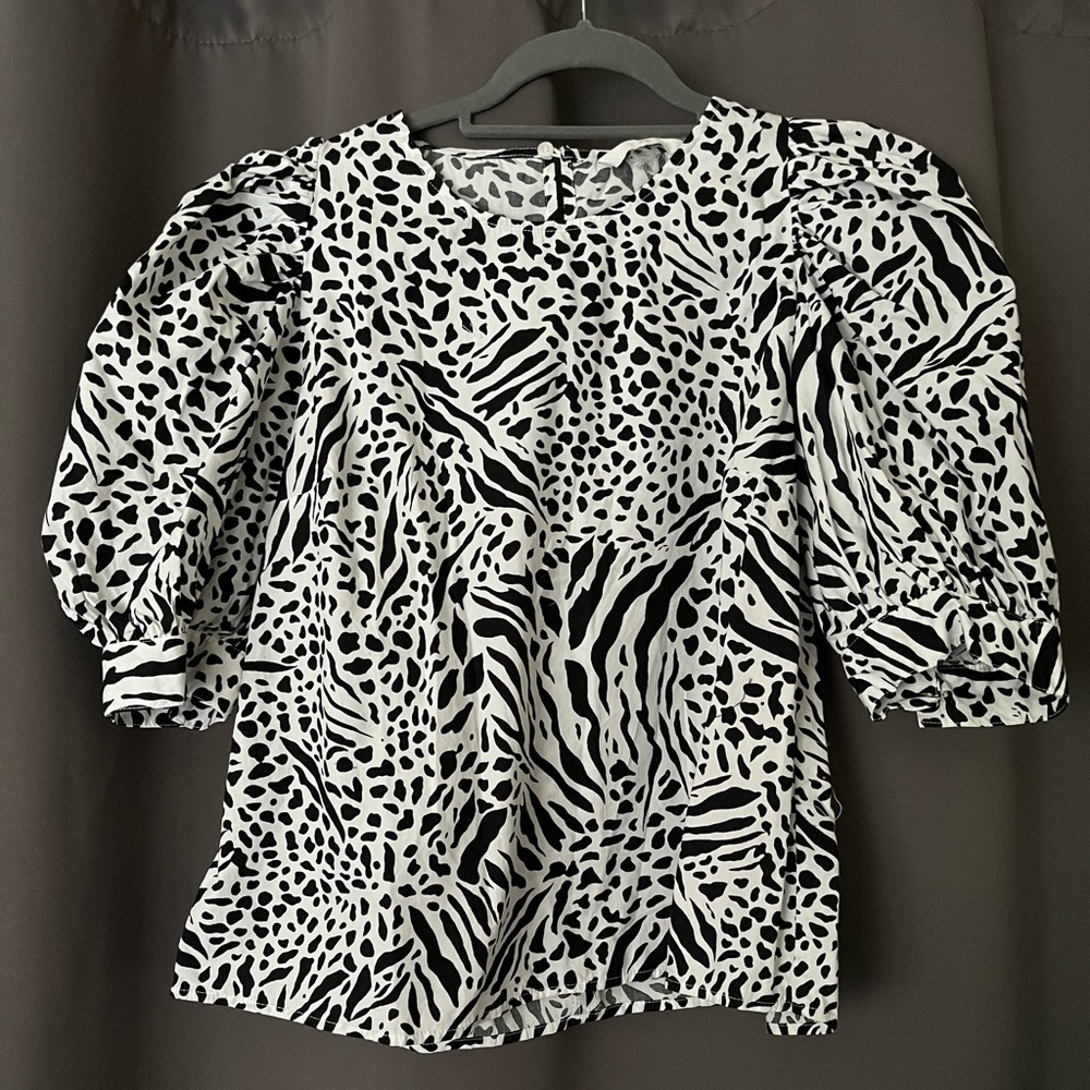 H&M Animal Print Blouse NWOT